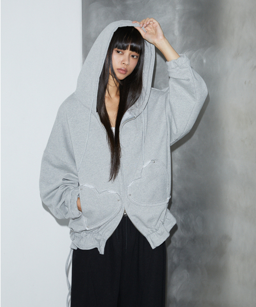 ROSEFRANTZ（ロゼフランツ）の「Heart Pocket Hood Zip-up [Gray]（パーカー・レディース・アッシュグレー・OS）」の7枚目の写真