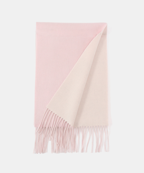 La TOTALITE(ラトータリテ)の「La Totalite カシミヤブレンド Wフェイスマフラー(マフラー・レディース・サックスブルー/チャコールグレー/ピンク/ベージュ・FREE)」の4枚目の写真