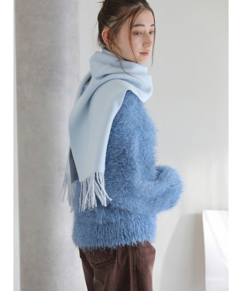 La TOTALITE(ラトータリテ)の「La Totalite カシミヤブレンド Wフェイスマフラー(マフラー・レディース・サックスブルー/チャコールグレー/ピンク/ベージュ・FREE)」の14枚目の写真