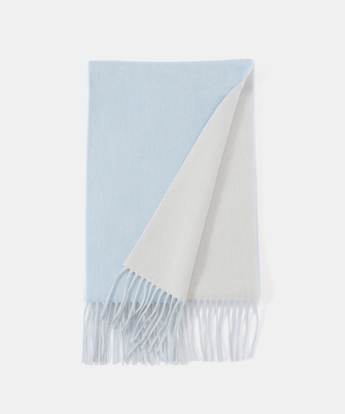 La TOTALITE(ラトータリテ)の「La Totalite カシミヤブレンド Wフェイスマフラー(マフラー・レディース・サックスブルー/チャコールグレー/ピンク/ベージュ・FREE)」の10枚目の写真