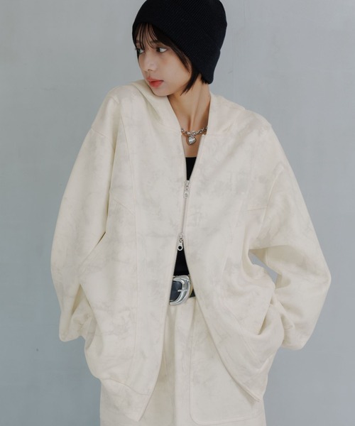 PAGEBOY(ページボーイ)の「ヴィンテージダンボールWZIPパーカー【セットアップ対応】(パーカー・レディース・グレー/オフホワイト/ブラック・FREE)」の1枚目の写真