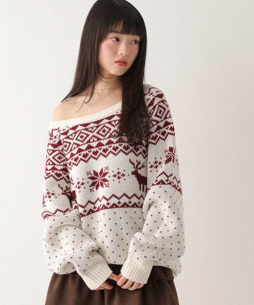 セール】トナカイ柄ノルディックニット 619423（ニット/セーター