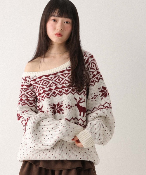セール】トナカイ柄ノルディックニット 619423（ニット/セーター
