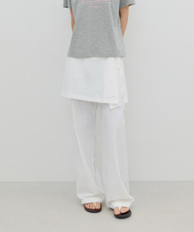 HANE（ハネ）の「ブロックシェルレイヤードスカートパンツ_Milk（その他パンツ）」