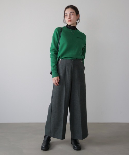 Bou Jeloud(ブージュルード)の「ブロッキングワイドパンツ(その他パンツ・レディース・チャコールグレー/アイボリー・38)」の17枚目の写真