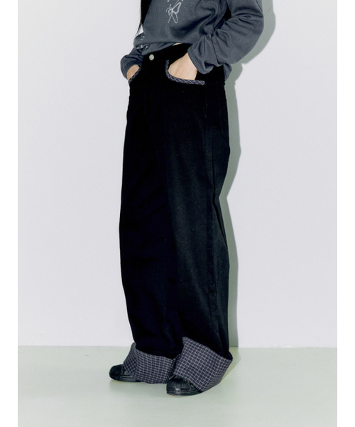 OAFISH(オアフィッシュ)の「CHECK ROLL UP COTTON PANTS, BLACK(その他パンツ・レディース・その他・1/2)」の3枚目の写真