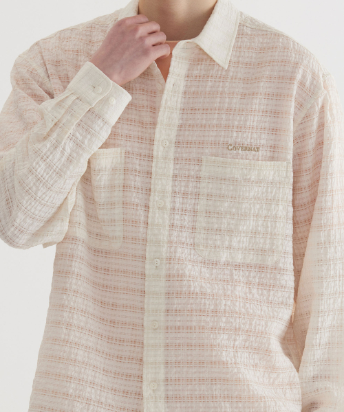 COVERNAT(カバーナット)の「サマーシアサーカーシャツアイボリー(シャツ/ブラウス・レディース・その他・X-SMALL/SMALL/MEDIUM/LARGE/X-LARGE)」の7枚目の写真