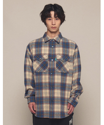 [Mmlg] PLAID FLANNEL SHIRT (BLUE)