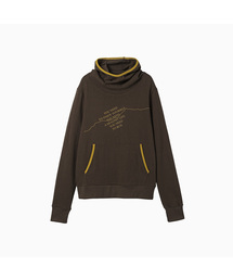 MNS Track Binding High Neck Hoodie_Brown