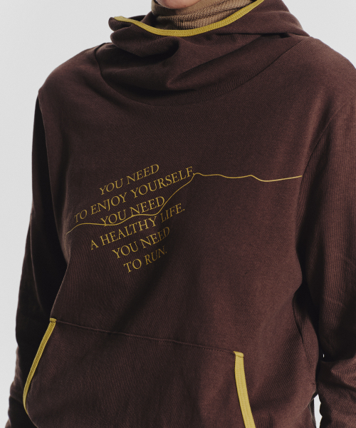 MENASOO(ミナス)の「MNS Track Binding High Neck Hoodie_Brown(パーカー・レディース・ブラウン・2/1)」の6枚目の写真