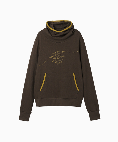 MENASOO(ミナス)の「MNS Track Binding High Neck Hoodie_Brown(パーカー・レディース・ブラウン・2/1)」の11枚目の写真