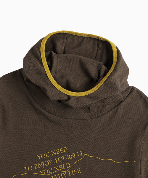 MENASOO(ミナス)の「MNS Track Binding High Neck Hoodie_Brown(パーカー・レディース・ブラウン・2/1)」の13枚目の写真