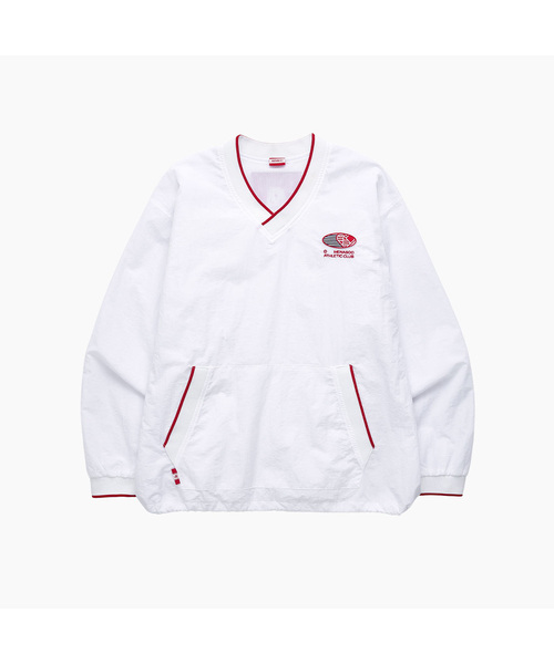 MENASOO(ミナス)の「HEARTTRACK VNECK NYLON ANORAK JACKET_WHITE(ナイロンジャケット・レディース・ホワイト・FREE)」の1枚目の写真