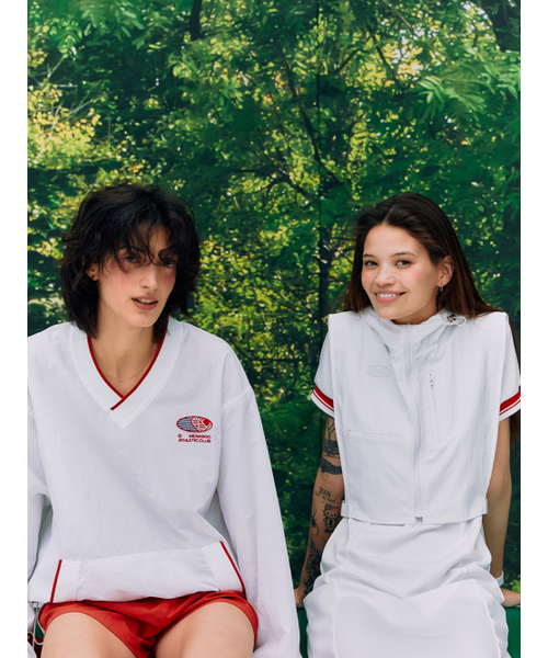 MENASOO(ミナス)の「HEARTTRACK VNECK NYLON ANORAK JACKET_WHITE(ナイロンジャケット・レディース・ホワイト・FREE)」の4枚目の写真