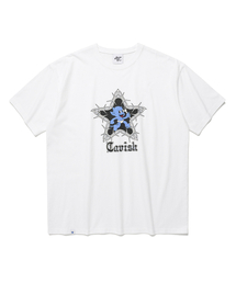 Cavish（カビシ）の「BLUE DEVIL SS TEE WHITE(CV2EMUT510A)（Tシャツ/カットソー）」