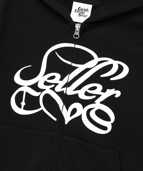 Cavish(カビシ)の「W CLASSIC LOGO ZIP UP HOODIE BLACK(CV2EFFM482A)(パーカー・レディース・ブラック・FREE)」の3枚目の写真