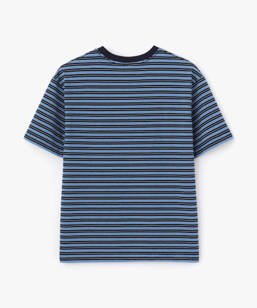 WMC(ダブリューエムシー)の「ストライプラウンド半袖_NAVY(Tシャツ/カットソー・レディース・ネイビー・MEDIUM/LARGE/X-LARGE)」の2枚目の写真