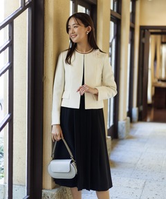 【WEB限定】【洗える】ノーカラージャケット＆フレアワンピース セットアップスーツ/セレモニー/卒業式（卒園式）/入学式（入園式）/学校行事/七五三/お宮参り/オフィス