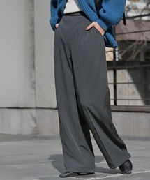 きれいめなのに暖か。 裏起毛ワイドストレッチパンツ 「選べる2丈」