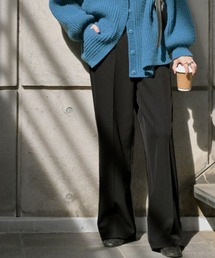 きれいめなのに暖か。 裏起毛ワイドストレッチパンツ 「選べる2丈」