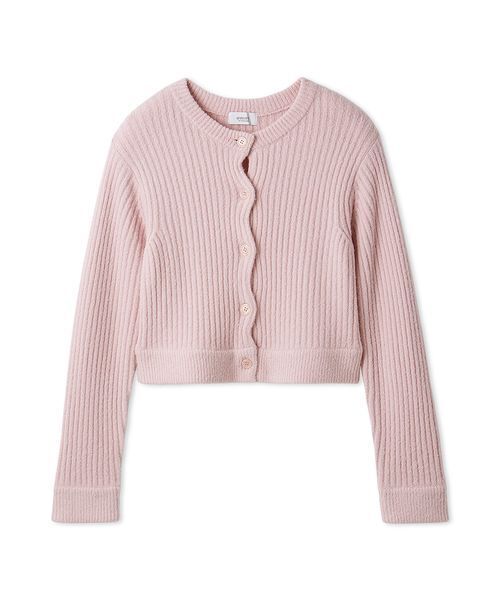 emmi（エミ）の「ブラッシュドアンサンブルニット（カーディガン/ボレロ・レディース・ライム/ピンク/オフホワイト・F）」の22枚目の写真