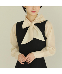 BBAEBBAE（ペッペ）の「袖ボタンリボンシースルーブラウス（シャツ/ブラウス）」