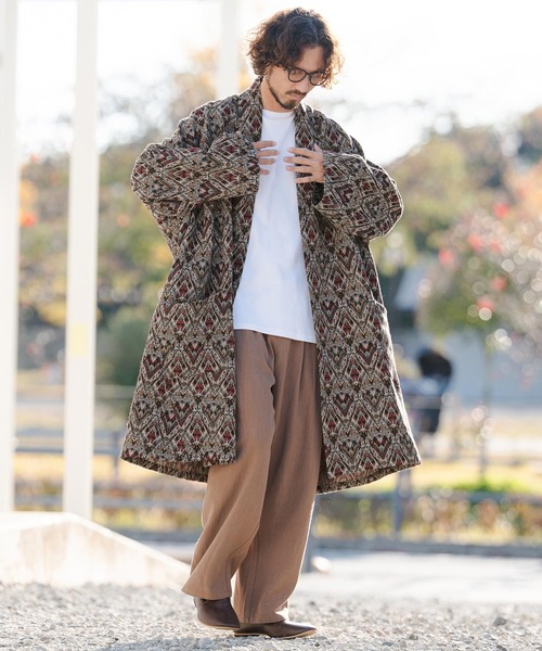 ETRO 幾何学模様 総柄 ガウン カーディガン コート mcg3756- Gobelin KIMONO Like Gown ゴブラン織りガウン(S60926cmb