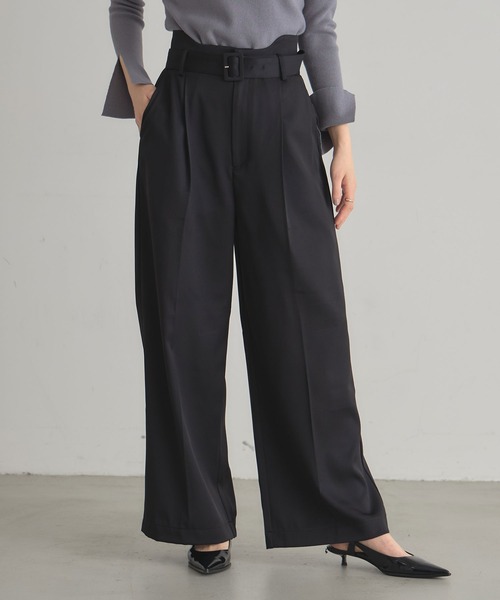 &. NOSTALGIA（アンドドットノスタルジア）の「カーブウエストパンツ（その他パンツ・レディース・アイボリー/ブラック・M）」の2枚目の写真