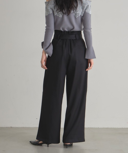 &. NOSTALGIA（アンドドットノスタルジア）の「カーブウエストパンツ（その他パンツ・レディース・アイボリー/ブラック・M）」の12枚目の写真