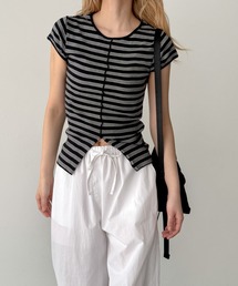 CANAL JEAN（キャナルジーン）の「Miller パネルリブスリットTシャツ（Tシャツ/カットソー）」