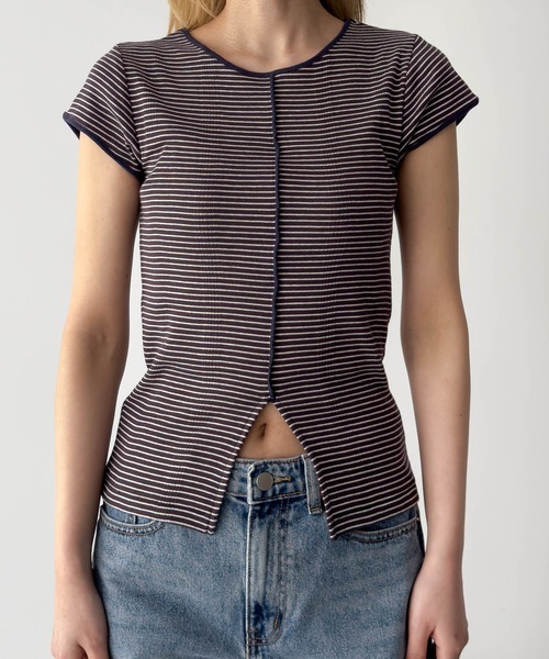 CANAL JEAN(キャナルジーン)の「Miller パネルリブスリットTシャツ(Tシャツ/カットソー・レディース・ブラック/マルチ/レッド系その他/ブルー/グリーン系その他/ブラック系その他・ONE SIZE)」の14枚目の写真