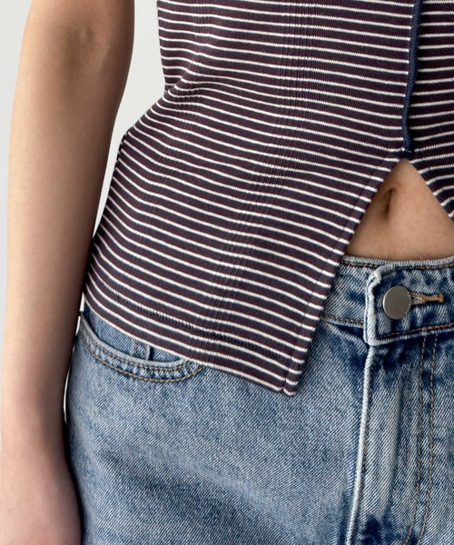 CANAL JEAN(キャナルジーン)の「Miller パネルリブスリットTシャツ(Tシャツ/カットソー・レディース・ブラック/マルチ/レッド系その他/ブルー/グリーン系その他/ブラック系その他・ONE SIZE)」の18枚目の写真