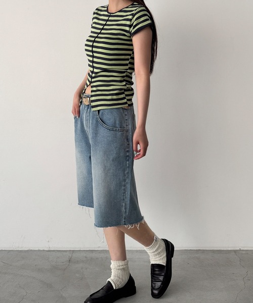 CANAL JEAN(キャナルジーン)の「Miller パネルリブスリットTシャツ(Tシャツ/カットソー・レディース・ブラック/マルチ/レッド系その他/ブルー/グリーン系その他/ブラック系その他・ONE SIZE)」の22枚目の写真