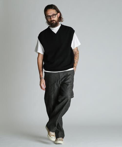 schott（ショット）の「Schott/ショット/B.S. KNIT VEST/ブラックシープ ニットベスト（ベスト・メンズ・ブラック・M）」の4枚目の写真