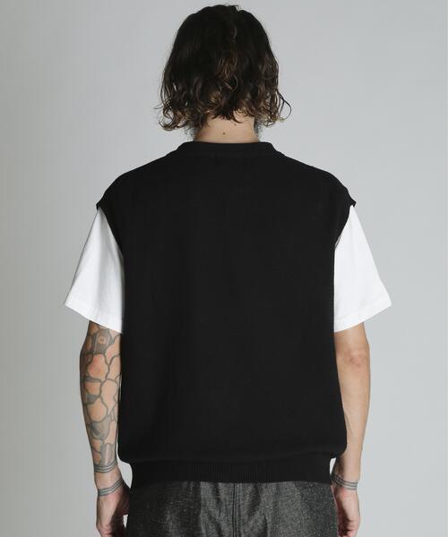 schott（ショット）の「Schott/ショット/B.S. KNIT VEST/ブラックシープ ニットベスト（ベスト・メンズ・ブラック・M）」の6枚目の写真