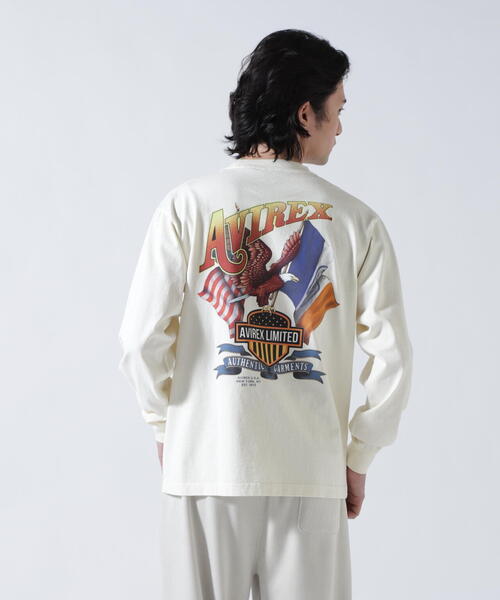 AVIREX(アヴィレックス)の「EAGLE L/S T-SHIRT / イーグル 長袖Tシャツ / AVIREX / アヴィレックス(Tシャツ/カットソー・メンズ・チャコールグレー/ホワイト系2/オレンジ・XL/M/2XL/L)」の7枚目の写真