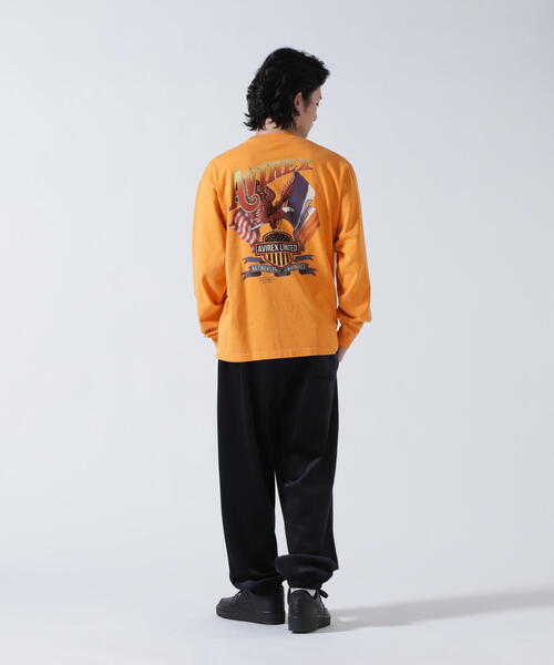 AVIREX(アヴィレックス)の「EAGLE L/S T-SHIRT / イーグル 長袖Tシャツ / AVIREX / アヴィレックス(Tシャツ/カットソー・メンズ・チャコールグレー/ホワイト系2/オレンジ・XL/M/2XL/L)」の15枚目の写真