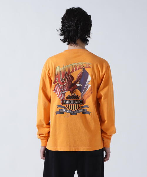 AVIREX(アヴィレックス)の「EAGLE L/S T-SHIRT / イーグル 長袖Tシャツ / AVIREX / アヴィレックス(Tシャツ/カットソー・メンズ・チャコールグレー/ホワイト系2/オレンジ・XL/M/2XL/L)」の18枚目の写真