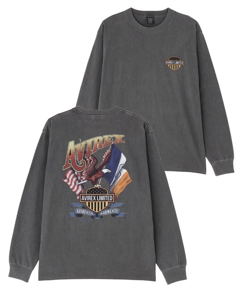 AVIREX(アヴィレックス)の「EAGLE L/S T-SHIRT / イーグル 長袖Tシャツ / AVIREX / アヴィレックス(Tシャツ/カットソー・メンズ・チャコールグレー/ホワイト系2/オレンジ・XL/M/2XL/L)」の2枚目の写真