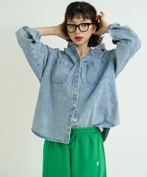 A.D.C.L.（エーディーシーエル）の「フーデッド デニム ビッグシャツ（シャツ/ブラウス）」