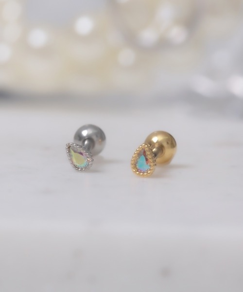 LINFA (リンファ)の「ステンレスポスト 片耳用 アクアドロップピアス(ピアス(片耳用)・レディース・ゴールド/シルバー・FREE)」の1枚目の写真