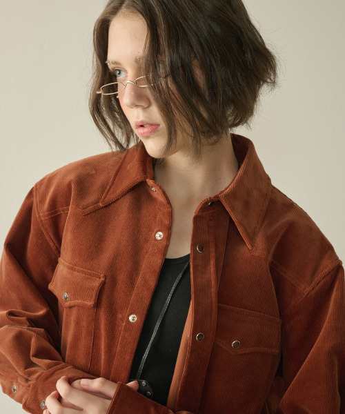 KINETO（キネト）の「Woman Western Corduroy Shirt_Cinnamon Brown（シャツ/ブラウス・レディース・その他・LARGE/MEDIUM）」の2枚目の写真