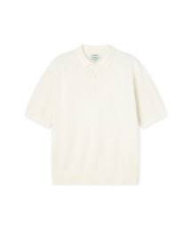 Knitted Cotton Polo Shirt  (Ecru)
