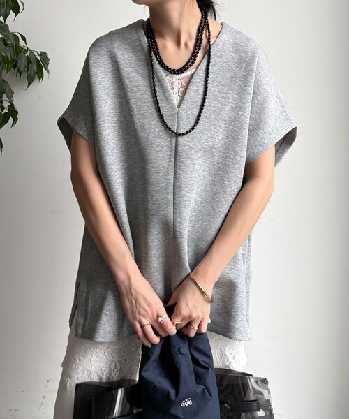DouDou(ドゥドゥ)の「【WEB限定】オーバーシルエットダンボールベスト(Tシャツ/カットソー・レディース・ベージュ/ブラック/グレー・FREE)」の7枚目の写真
