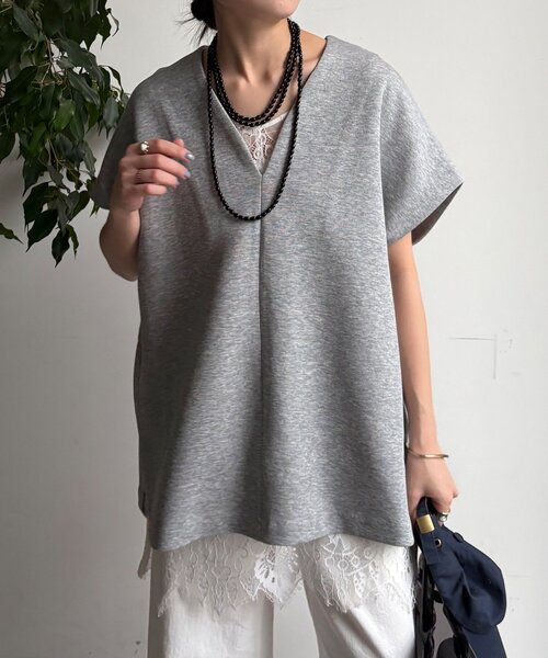 DouDou(ドゥドゥ)の「【WEB限定】オーバーシルエットダンボールベスト(Tシャツ/カットソー・レディース・ベージュ/ブラック/グレー・FREE)」の8枚目の写真