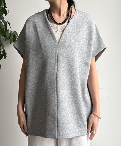 DouDou(ドゥドゥ)の「【WEB限定】オーバーシルエットダンボールベスト(Tシャツ/カットソー・レディース・ベージュ/ブラック/グレー・FREE)」の12枚目の写真