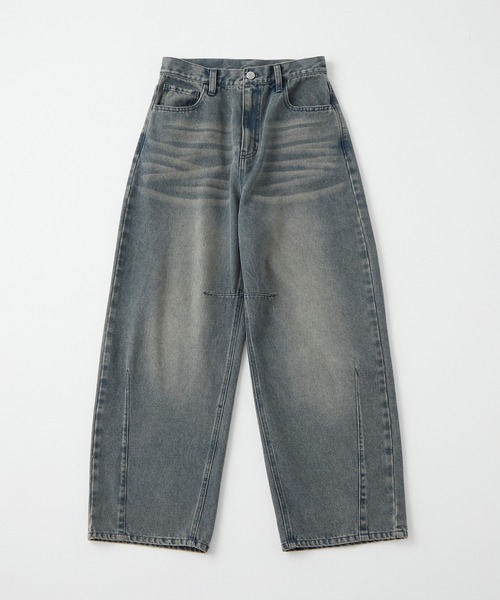 MONO-MART（モノマート）の「【anyway.シリーズ】立体カーブ バレルレッグ ワイドデニム（速乾）〈セットアップ対応〉（デニムパンツ・レディース・ブラック/サックスブルー/ブルー/ブラウン/ブルー系/インディゴブルー・S/M/L/XL）」の21枚目の写真