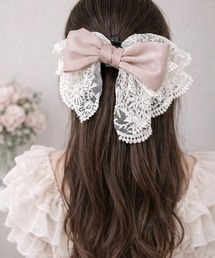 Mayree（メイリー）の「【Bls】【ZA】【Bling Leads】レース リボンクリップ ヘアアレンジ(BL)（バレッタ/ヘアクリップ）」