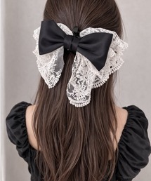 Mayree（メイリー）の「【Bls】【ZA】【Bling Leads】レース リボンクリップ ヘアアレンジ(BL)（バレッタ/ヘアクリップ）」