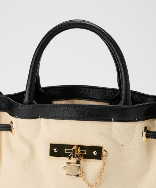 BABYLONE（バビロン）の「パイピングトート（ハンドバッグ・レディース・ホワイト/ベージュ・フリー）」の11枚目の写真